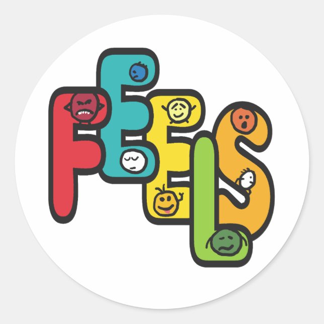 Adesivo Redondo Sinta os Sentimentos (Frente)
