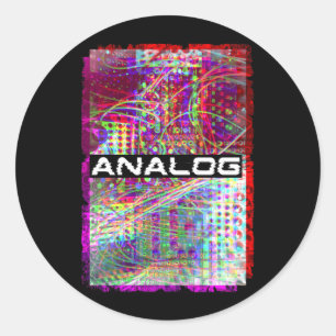 Adesivo Redondo Sintetização Analógica Modular de Falha do Sint