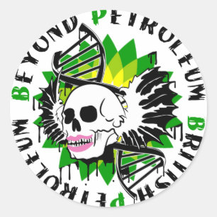 Adesivo Redondo síntia da peste azul-do-petróleo britânico