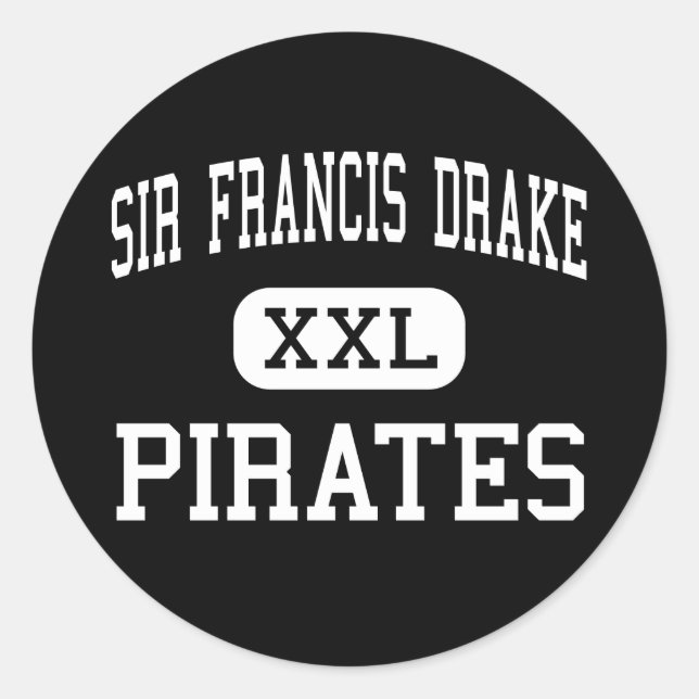 Adesivo Redondo Sir Francis Drake - Piratas - Alto - San Anselmo (Frente)
