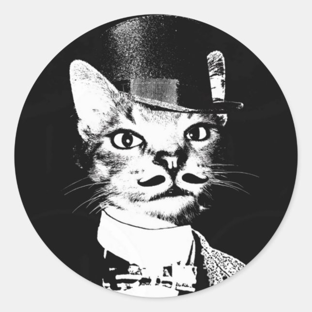Adesivo Redondo Sir Oswin Cat Sticker (Frente)