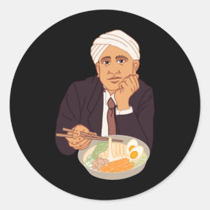 Adesivo Redondo Sir Raman Ramens Sticker