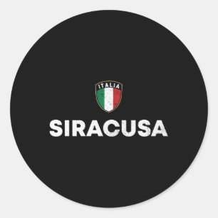 Adesivo Redondo Siracusa Syracuse Italia Flag Shield Sicilian Root