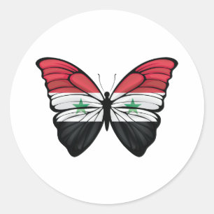 Adesivo Redondo Síria Hypolimnas Butterfly