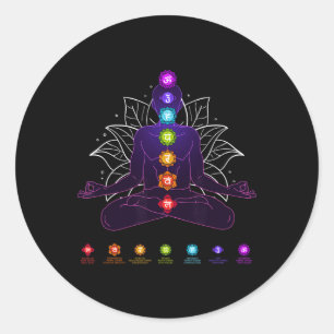 Adesivo Redondo Sistema de Meditação Espiritual do Corpo Chakra de