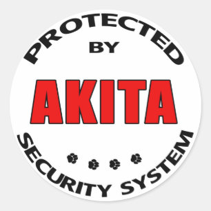 Adesivo Redondo Sistema de segurança de Akita