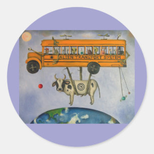 Adesivo Redondo Sistema de transporte estrangeiro