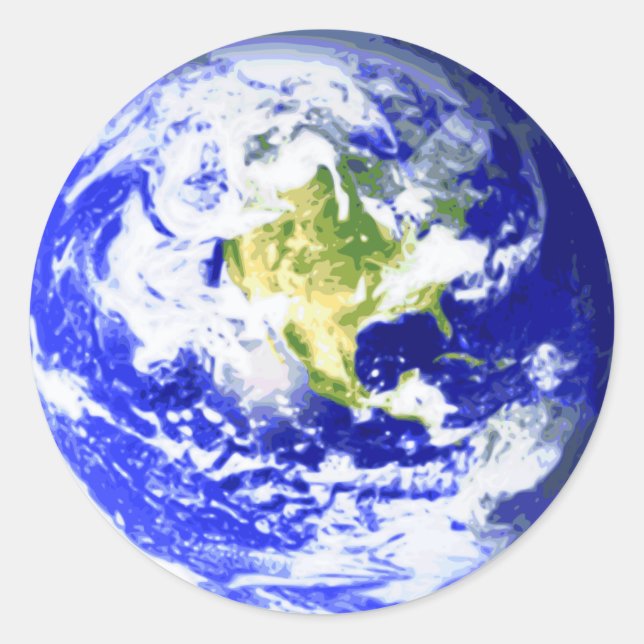 Adesivo Redondo Sistema Solar da Terra (Frente)