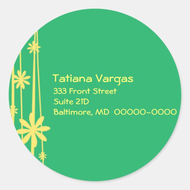 Adesivo Redondo Sistemas de Flor Verde (Frente)