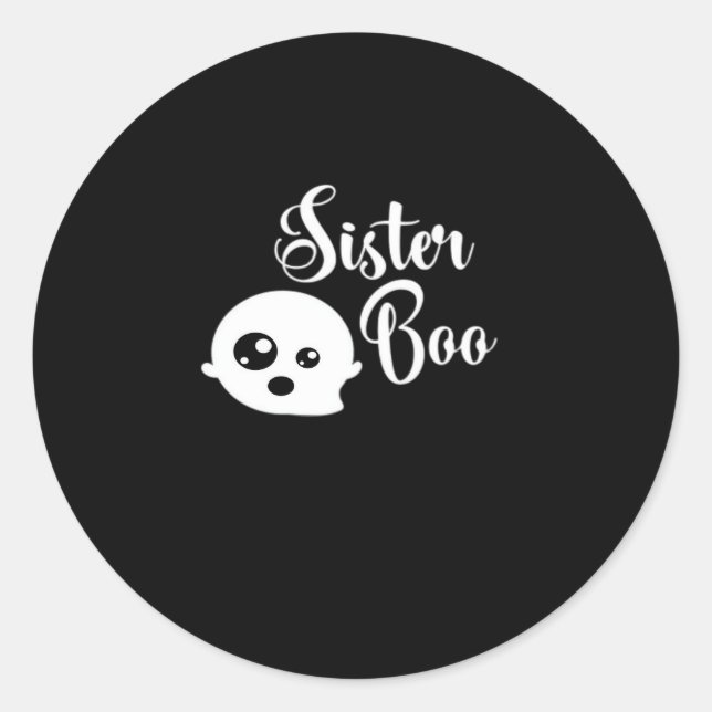 Adesivo Redondo Sister Boo Halloween (Frente)