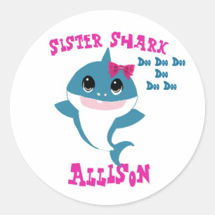 Adesivo Redondo Sister Shark Stickers