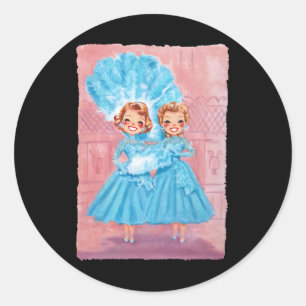 Adesivo Redondo Sisters White Christmas Movie 1954 Xmas Snow Pajam