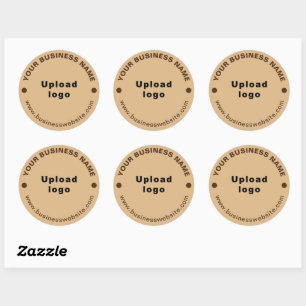 Adesivo Redondo Site comercial no Light Brown Round Sticker