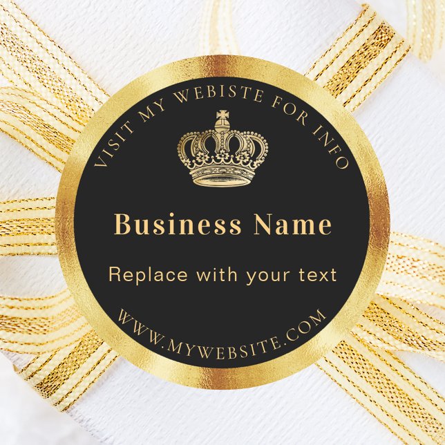 Adesivo Redondo Site da Coroa Real Ouro preto comercial (Criador carregado)