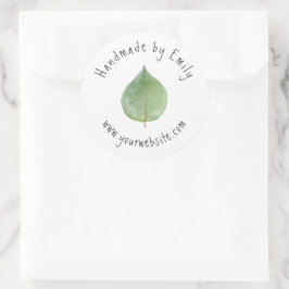Adesivo Redondo Site da Eucalyptus Leaf Small Artesanato Business