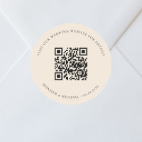Site de casamento Detalhes do código QR rsvp beige