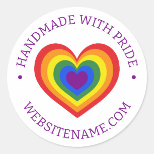 Adesivo Redondo Site do Orgulho LGBTQ Rainbow Heart