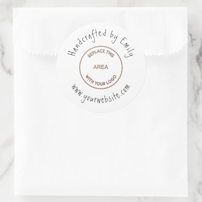 Adesivo Redondo Site para pequenas empresas de Artesanatos de logo (Bolsa)