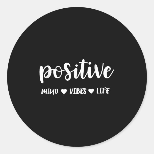 Adesivo Redondo Sitive Mind Sitive Vibes Sitive Life Motivational  (Frente)