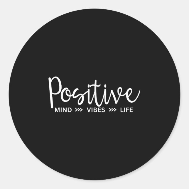 Adesivo Redondo Sitive Mind,vibes,life Motivational &amp; Insratio (Frente)