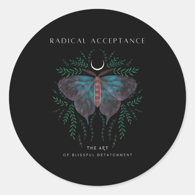 Adesivo Redondo Sitive Retro Butterfly Moon Tee _ Graphic Growth M (Frente)