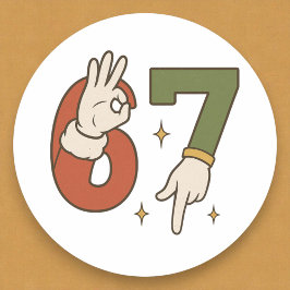 Adesivo Redondo Six Seven 67 6 7 Christmas Santa Elf Meme