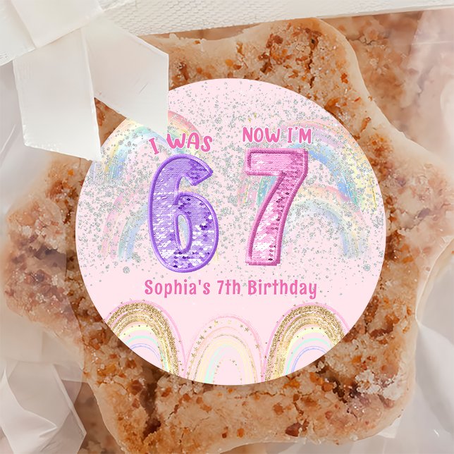 Adesivo Redondo Six Seven 67 Birthday Sticker (Criador carregado)