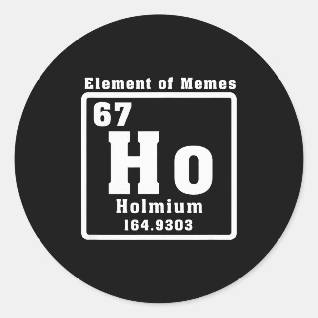 Adesivo Redondo Six Seven 6 7 Funny Number Meme  (Frente)