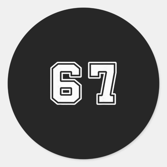 Adesivo Redondo Six Seven 6 7 Meme 67  (Frente)