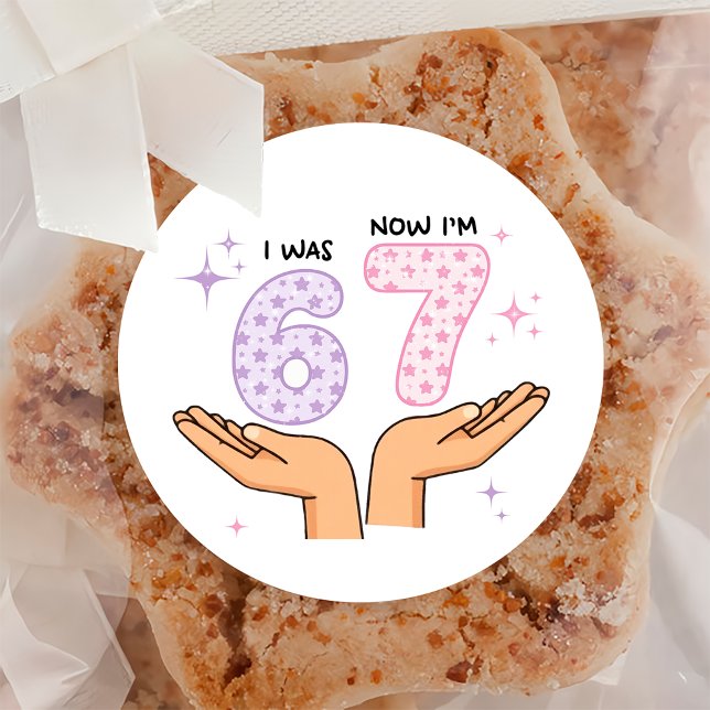 Adesivo Redondo Six Seven Birthday Sticker (Criador carregado)