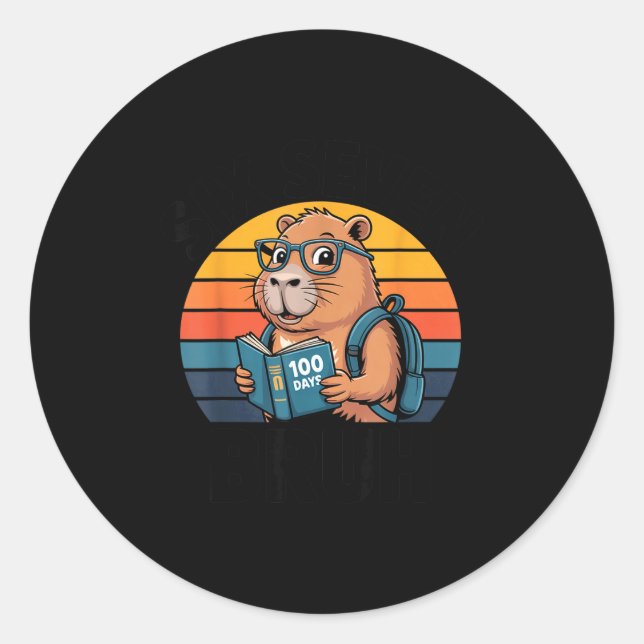 Adesivo Redondo Six Seven Bruh 67 Meme Funny 100 Days Of School Ca (Frente)