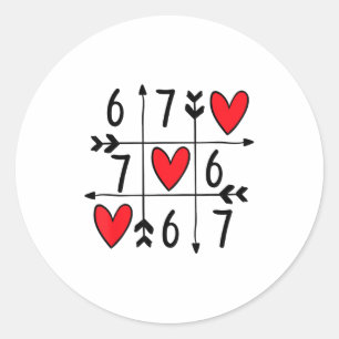 Adesivo Redondo Six Seven Gamer 67 Dia dos Namorados 6 7 Engraçado