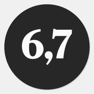 Adesivo Redondo Six Seven Trending 67 Logo _2