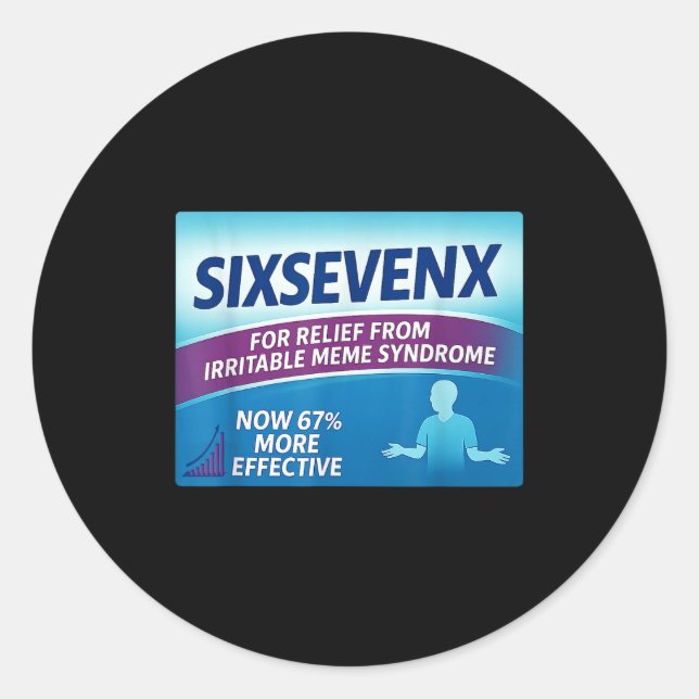 Adesivo Redondo Sixsevenx Relief From Meme Numbers Parody Teacher  (Frente)