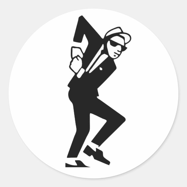 Adesivo Redondo SKA Music Guy Dancing - ska Music (Frente)
