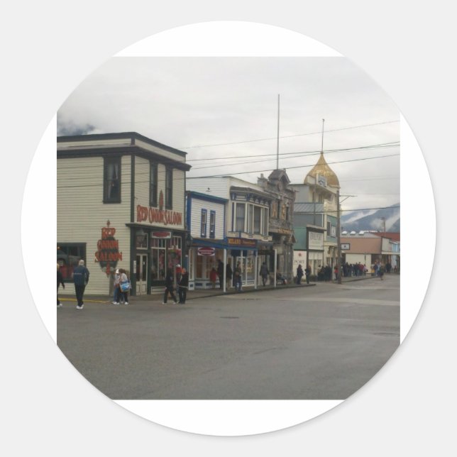 Adesivo Redondo Skagway, Alasca (Frente)