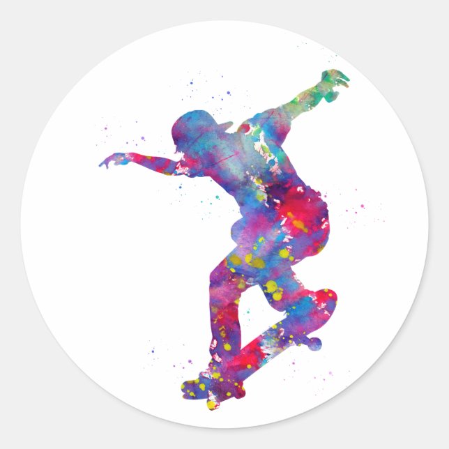 Adesivo Redondo Skate (Frente)