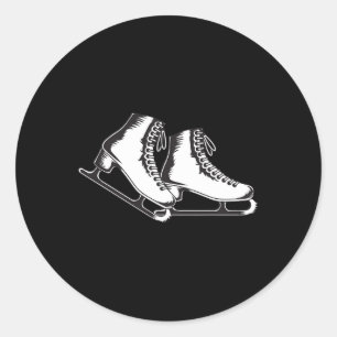 Adesivo Redondo Skate De Gelo Ilustração Na moda de Desi Esportivo