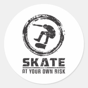 Adesivo Redondo Skate de skate Skateboard Gift Engraçado