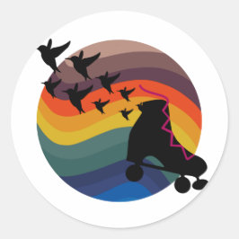 Adesivo Redondo Skate retrô isento