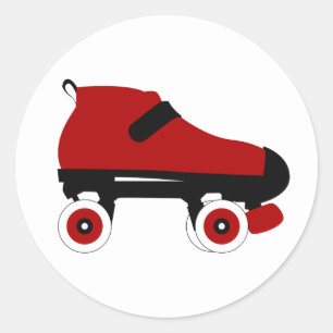 Adesivo Redondo skate vermelho do cilindro quádruplo