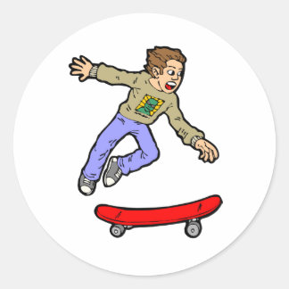 Adesivo Redondo Skateboard Air Jump Skateboard