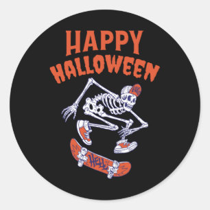 Adesivo Redondo Skateboard Halloween