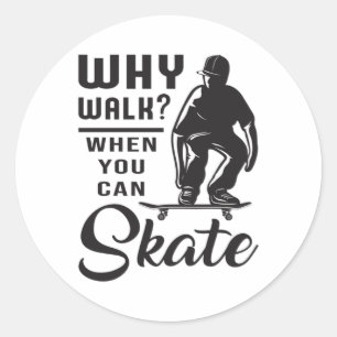 Adesivo Redondo Skateboard Kickflip Skating Skate Funny Gift Idea