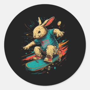 Adesivo Redondo Skateboard Para Garota Adolescente Bunny East