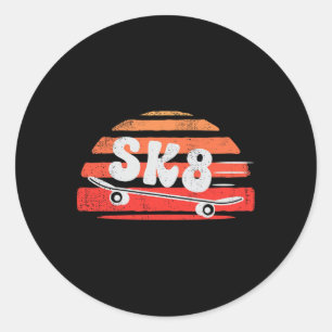 Adesivo Redondo Skateboard Skate Retro Skateboarding Skateboarder