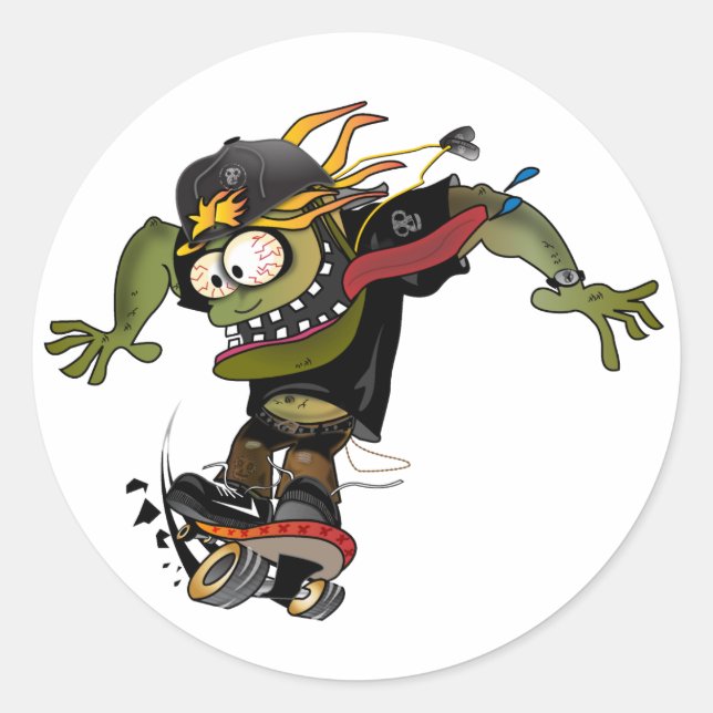 Adesivo Redondo Skateboarder Sticker (Frente)