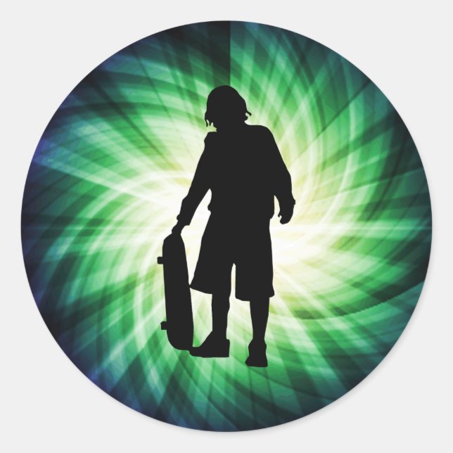 Adesivo Redondo Skater; skate (Frente)