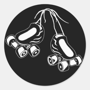 Adesivo Redondo skates brancos