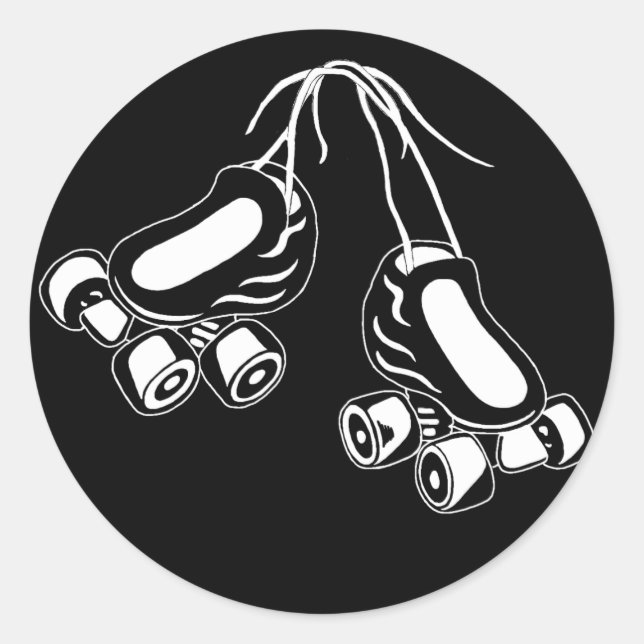 Adesivo Redondo skates brancos (Frente)